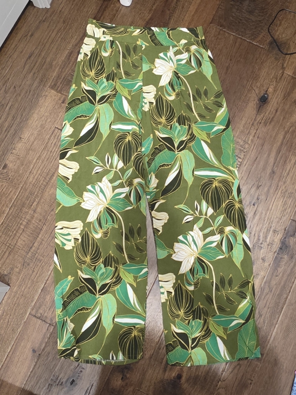Tropical Floral Wide-Leg Pants